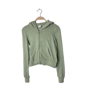 Aritzia TNA Hoodie Size small Green full zip super fleece